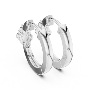 Modernos Pendientes de Aro Florales con Diamantes de Laboratorio Dorados, Elegantes Huggies con Racimo de Tréboles, Joyería de Diamantes de Lujo para el Día a Día, Regalo para Ella - Product Image 4