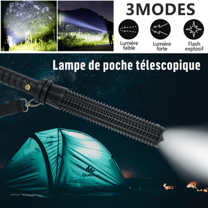 USB <b>Rechargeable</b> <b>LED</b> Flashlight Set Retractable <b>Torch</b> with 3 Mode Zoomable Security Light for Outdoor Use - Product Image 5
