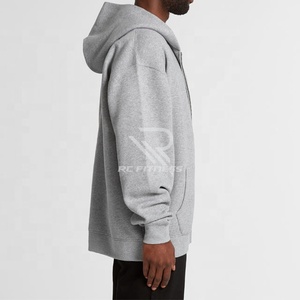 Sweats à capuche pour hommes, 500 GSM, coton épais, uni, lourd, surdimensionné, sans cordon, unisexe, logo personnalisé, grande taille - Product Image 3