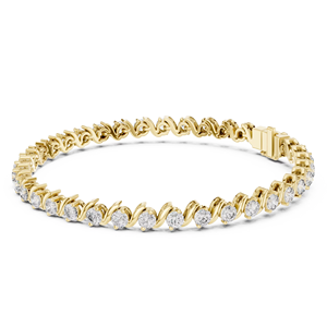 UNIQUE LAB GROWN CUT DIAMOND RHODIUM PLATED LUXURY CERTIFIED TENNIS BRACELET <b>SET</b> 18KT YELLOW GOLD DAILY OFFICE WEAR WEDDING - Product Image 1