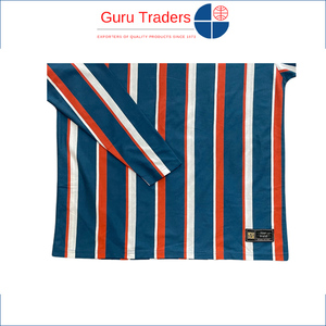 T-shirt à manches longues et col rond en coton et polyester à rayures verticales pour hommes, idéal pour les acheteurs en gros et les tenues décontractées – Vente mondiale - Product Image 3