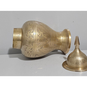 Creative Handcrafted Brass Made Gold Color Bold Shape Engraving Design Decorative Ginger Jar Best Selling Ginger <b>Storage</b> Jar - Product Image 3