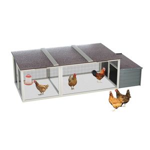 Grand poulailler en bois de 6,3 m² avec nichoir, toit en asphalte résistant aux intempéries, cage à volailles accessible pour poules, poulailler extérieur - Product Image 6