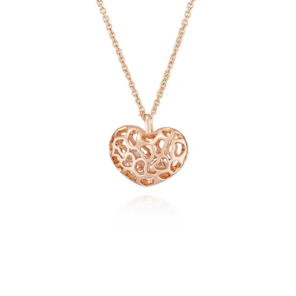 Rose gold heart shaped necklace