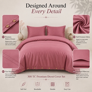 Export Quality 300 Thread Count Breathable Duvet Cover <b>Bedding</b> <b>Set</b> for Home Use Hotel <b>Bedding</b> and Airbnb Available for Sale - Product Image 6
