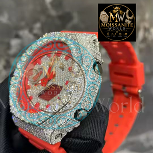 Montre-bracelet à mouvement automatique Paramount, en alliage, avec diamant Moissanite couleur D VVS1, verre traité, aiguille de luxe, bracelet 20mm - Product Image 4