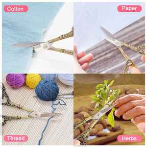 Ciseaux de manucure vintage en acier inoxydable argenté et doré, pour la précision des cuticules, des poils du visage, des sourcils et des poils du nez, avec boîte - Product Image 6