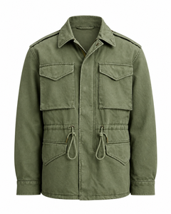 Chaqueta de mezclilla premium para hombre con bolsillos utilitarios, poliéster 240g - Product Image 1