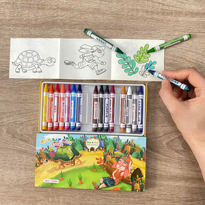 Crayones de Cera para Niños, Fáciles de Usar, Multicolores, Juego de 18 Unidades - Product Image 1