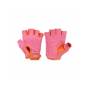 Gants de fitness unisexes demi-doigts rose-orange avec protection de la paume pour musculation et entraînement en salle de sport, fermeture auto-agrippante - Product Image 1