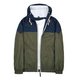Wholesale Men <b>Waterproof</b> Windbreaker <b>Jacket</b> Lightweight Outdoor Hooded Sportswear Two Tone Patchwork Casual Zip Up Coat Custom - Product Image 4
