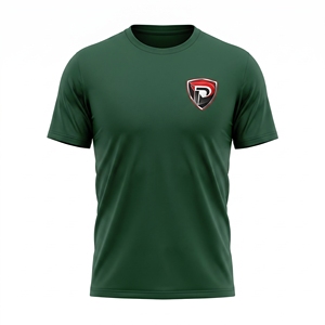 T-shirt décontracté pour homme Dumela, vert olive, manches courtes, col rond, uni, séchage rapide, respirant, anti-plis, 100 % polyester tricoté, coupe ajustée - Product Image 1