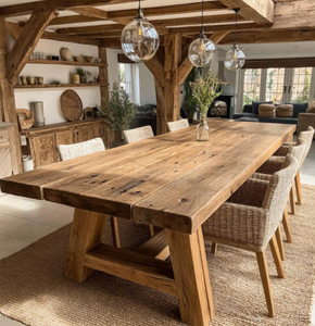 Table à manger élégante en bois massif carrée, moderne, faite à la main, écologique, meubles de cuisine sur mesure pour hôtel, villa, au meilleur prix - Product Image 2