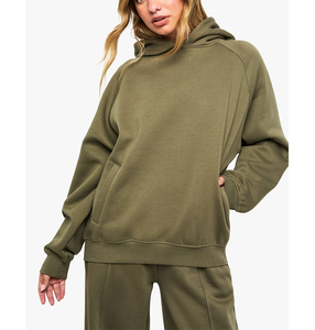 Ensemble de survêtement pour femme en tissu polaire technique, style streetwear, coupe ample, avec pantalon de jogging à jambe large et capuche, version entraînement général - Product Image 2