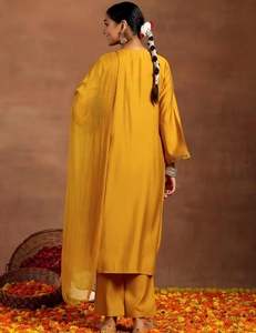 Ensemble Salwar Kameez traditionnel KV pour femme, brodé, réversible, séchage rapide, infroissable, en rayonne et soie, avec pantalon et dupatta - Product Image 5