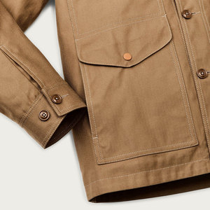 Camisa Chaqueta de Lona Marrón para Hombre con Cierre de Botones y Bolsillos en el Pecho, Estilo Workwear, Corte Regular, para Otoño - Product Image 4