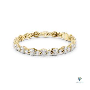 9.02 CT Yellow <b>Gold</b> Marquise and Pear Lab Grown Diamond Bracelet in 14K <b>Solid</b> <b>Gold</b> - Product Image 4
