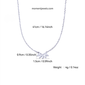 Collier pendentif feuille en zircon plaqué or 18 carats, chaîne délicate pour clavicule, pour femme, cadeau de fête - Product Image 2