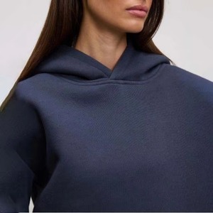Haut à capuche oversize décontracté pour femme, style streetwear, en molleton de coton, coupe ample, vente en gros, fabricant - Product Image 3