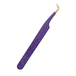 Pince à épiler antistatique en acier inoxydable pour extensions de cils, outil de lifting des cils à volume pointu, poignée miroir, ensemble d'outils de beauté - Product Image 4