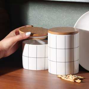Boîte de rangement classique en métal avec couvercle en bois pour l'organisation de la cuisine, le rangement de la cave et la décoration de la maison - Product Image 4
