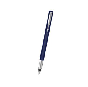 Stylo plume Parker Vector Standard Chrome Trim Calligraphy, ensemble de 7 pièces, contenant 2 pointes, 2 cartouches d'encre bleue et 2 cartouches d'encre noire. - Product Image 1