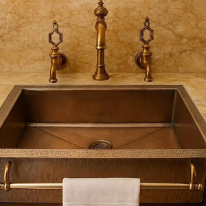 copper sink luxury bathroom fixture copper washbasin premium home solution copper <b>basin</b> high end interior product copper sink - Product Image 1
