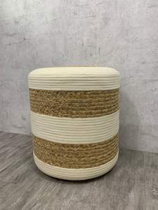 Natural Water Hyacinth Ottoman Stool For Bedroom And Lounge Furniture Vietnam - Product Image 4