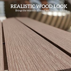 Banco de Jardín de HDPE para 2 Personas, Color Marrón, con Capacidad para 530 Libras, Asiento Curvo para Patio, Terraza, Parque, Césped, Jardín - Product Image 6