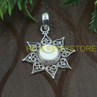 Pendentif œil de Shiva en argent sterling 925 fait main, coquillage, design soleil bohème vintage, bijou spirituel, cadeau pour femme, homme, petite amie