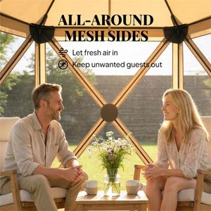 ศาลาพักแรมสีเบจสำหรับงานปาร์ตี้และกันแดด - Product Image 3