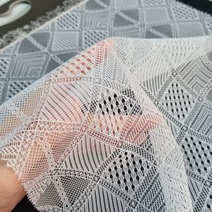 Lightweight Breathable Square Triangle Geometric Stretch Lace Fabric 147cm Nylon Spandex Warp Knit Wedding <b>Lingerie</b> Apparel - Product Image 4
