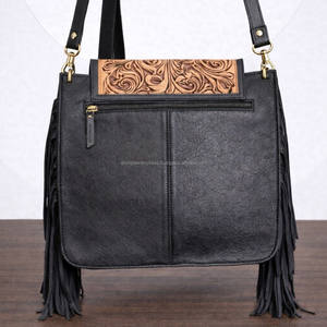 Sac à main en cuir sculpté à la main en gros, franges en cuir de vache, fourrure bohème vintage, sac à bandoulière artisanal élégant - Product Image 5