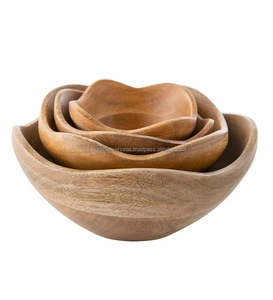 ชามไม้ลายหอยเชลล์สำหรับตกแต่งสลัดผลไม้ชามไม้มะม่วงสำหรับเสิร์ฟผลไม้ปรับแต่งได้ตามต้องการ - Product Image 6