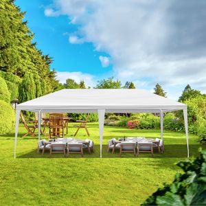 Tenda per Feste all'Aperto 3x6m, Bianca, in Plastica PE Rivestita, Struttura in Ferro, Gazebo per Matrimoni ed Eventi - Product Image 6