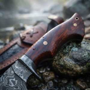 Couteau à brisket en acier Damas de 12 pouces, magnifiquement conçu, avec manche en bois de sycomore - Couteau à découper de 12 pouces pour viande, rôtis et fruits - Product Image 2