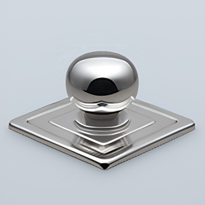 Poignée de meuble carrée en laiton tendance, design traditionnel, quincaillerie de mobilier durable, nickel satiné, pour tiroir, cuisine, maison, bureau - Product Image 3