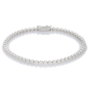18K White Gold Round Diamond Fashion Tennis Bracelet - Product Image 2