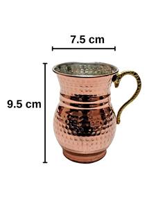 Mug en cuivre martelé finition miroir, idéal pour la maison, la salle à manger, la consommation d'eau saine, le bien-être et la détoxification. - Product Image 5