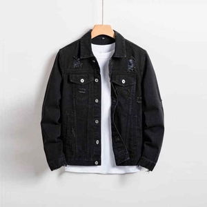 <b>Men's</b> Classic Denim <b>Jacket</b> Regular Fit Turn-down Collar Solid Color Cotton Washed Casual Autumn Style - Product Image 1