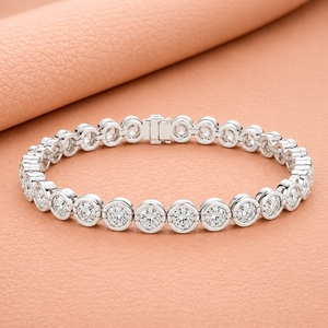 Celestial Harmony Diamond Cluster Tennis Chain Silver 14KT Bracelet for Women Luxury Fine Jewelry <b>Gift</b> Design - Product Image 2