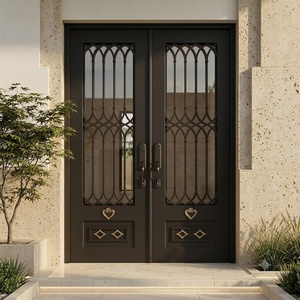 Royal Luxury KHP-DG-003 Traditional Wrought Iron Entrance Gate Modern Design <b>Swing</b> Open Style Rust-Resistant Powder-Coated - Product Image 5