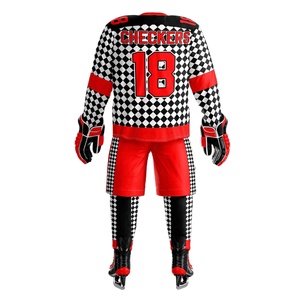 Tenues de hockey sur glace pour hommes en polyester/coton de haute qualité, ensembles respirants comprenant un maillot avec couleurs et logos personnalisés - Product Image 5