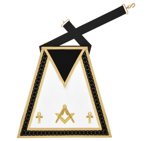 Tablier de Maître Maçon de Loge Bleue - Taille S & C avec Broderie Croix Ankh en Fil d'Or, Tabliers Maçonniques de Qualité Supérieure avec Broderie Détaillée - Product Image 4