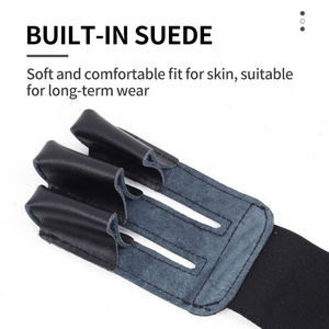 Protège-doigts professionnel en cuir de vachette pour tir à l'arc, protection à 3 doigts avec sangle Velcro réglable pour la chasse et les sports de tir - Product Image 4