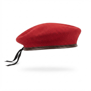 OEM ODM Custom Wool Felt <b>Beret</b> Hat Hand Embroidered Leather Sweatband Custom Logo Available - Product Image 2