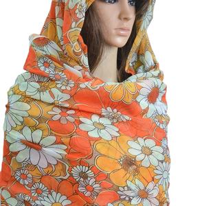 Velo Dirac Somalí, Abaya, Toub Sudanés, Impresión Digital Personalizada, Poliéster Ratti, Velo de Poliéster Ratti Estampado Floral para Novias - Product Image 1