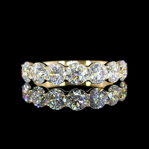 Bague de mariage en or 18 carats pour femme, avec diamant Moissanite de laboratoire de luxe, taille brillant rond 2 carats, certifiée IGI, vente en gros d'usine - Product Image 1