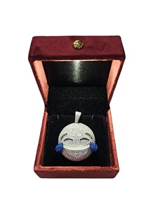 Pendentif élégant personnalisé en moissanite glacée 5-6 carats, sertissage pavé, certifié GRA, en argent sterling 925, bijoux pour homme - Product Image 1