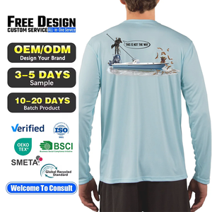 <strong>Custom</strong> Quick Dry Sublimation Fishing Jersey Clothing Upf50 Uv Protection <strong>Sun</strong> Tshirts Wear Men Upf 50+ Long Sleeve Fishing <strong>Shirts</strong> - Product Image 1